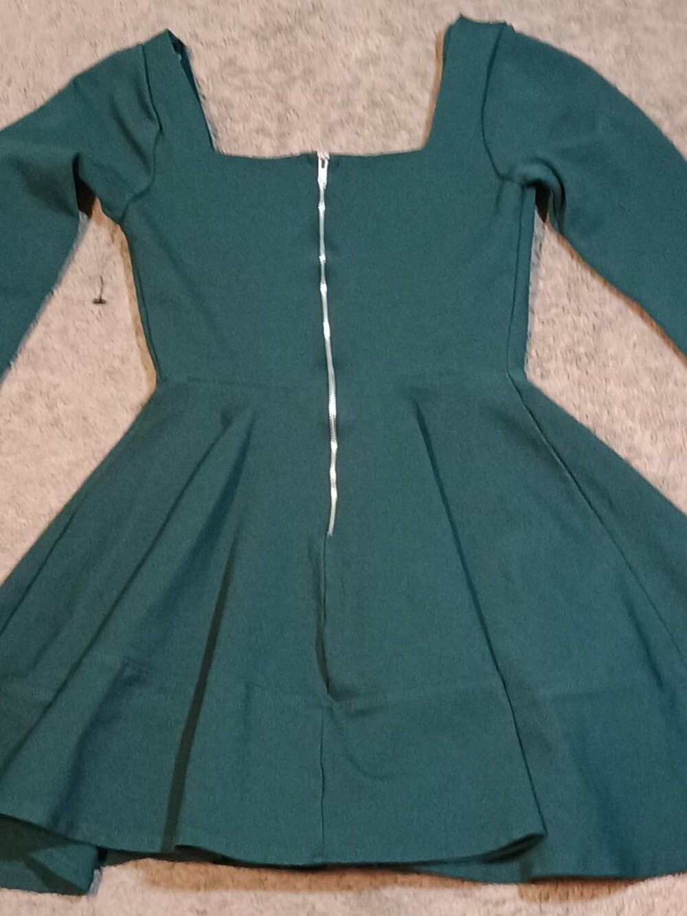 Lulus/Skater Dress/Womens XS/Hunter Green/Spinning Around Mini Date Night Cottag - Picture 2 of 12